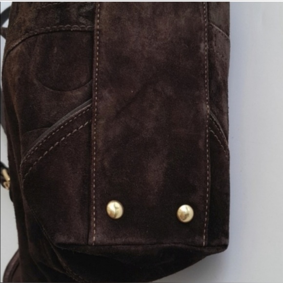 Coach 10442 Suede Tote Shoulder Handbag - Picture 6 of 12
